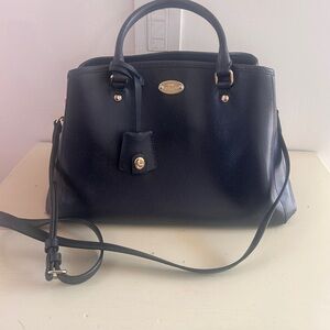 Navy blue coach Leather Handbag